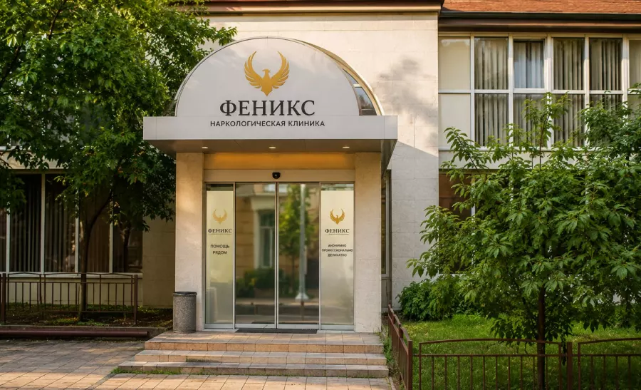 Вход в наркологическую клинику «Феникс» в Горнозаводске